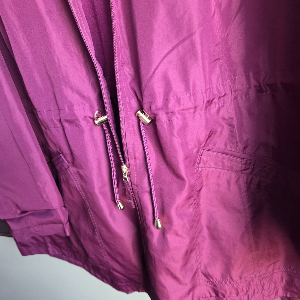 Intl. Details Plus Size 22/24 Gorpcore Plum Hooded Windbreaker Anorak - Picture 3 of 6